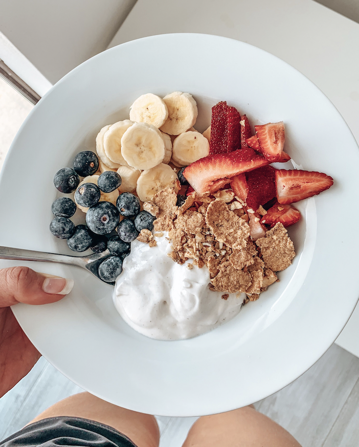 bowl of granola and fruit