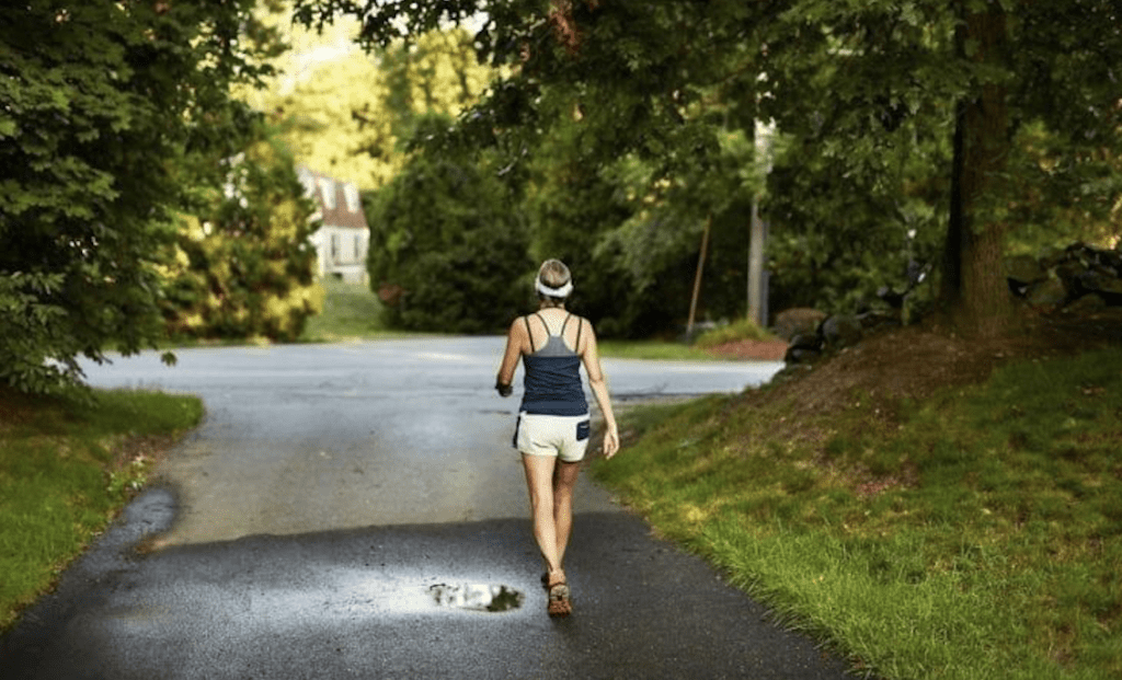 Girl walking outside