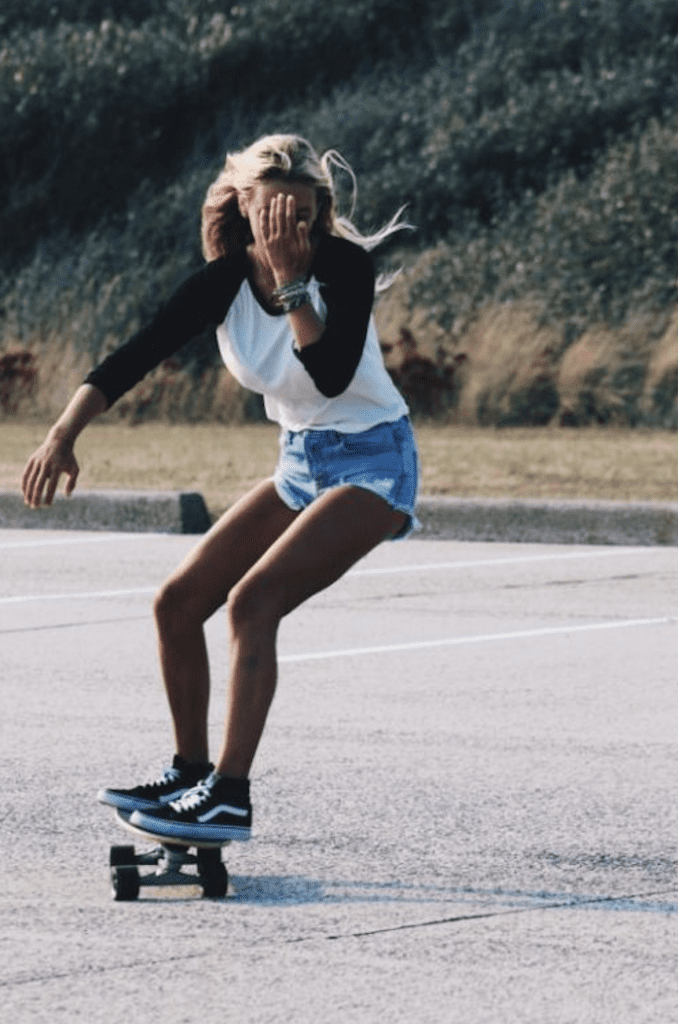Girl skateboarding