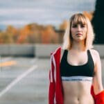 A young fit women working out outdoors