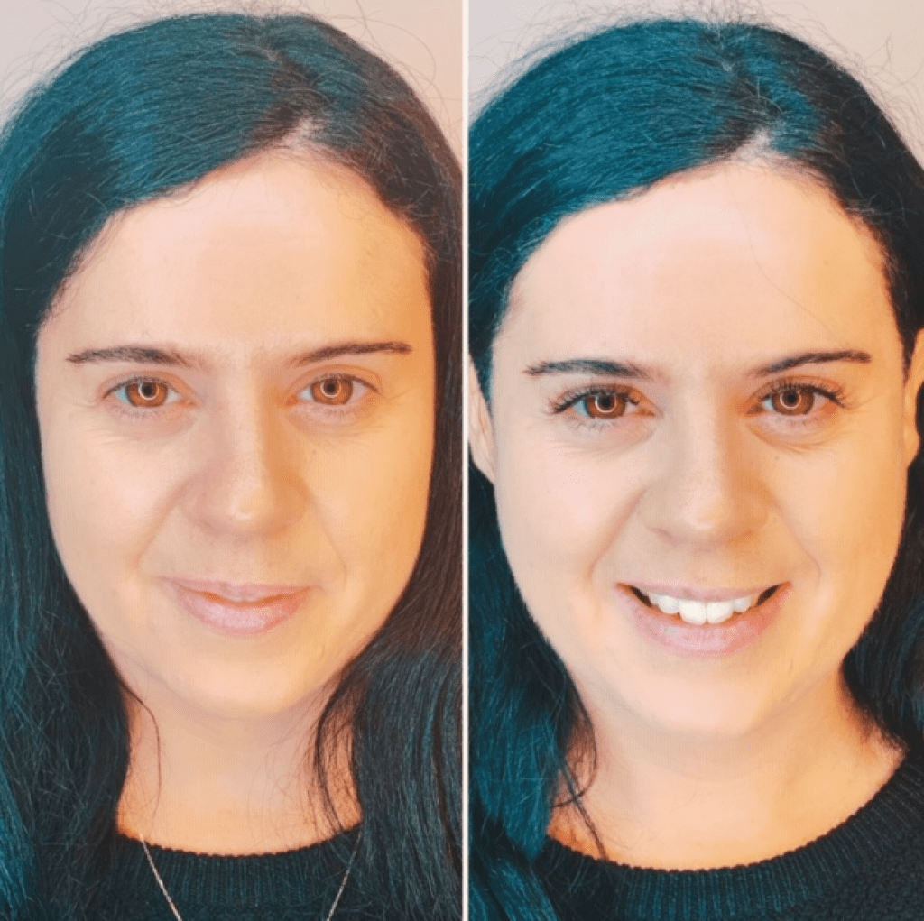 Rebecca trialling lash extensions for the first time