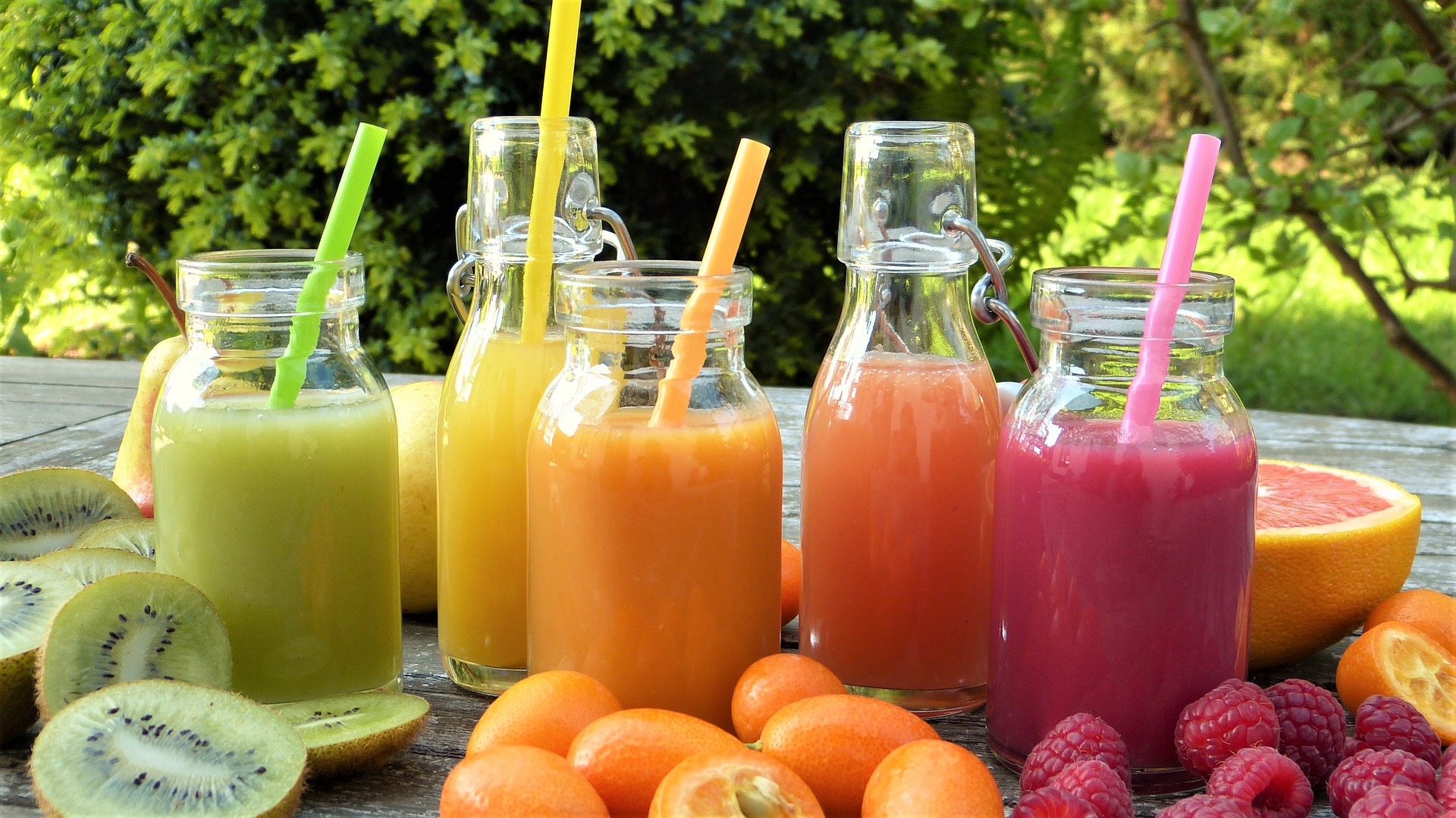 Different coloured juice