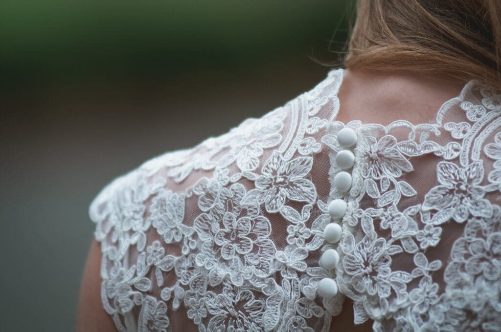 white lace from a wedding dress