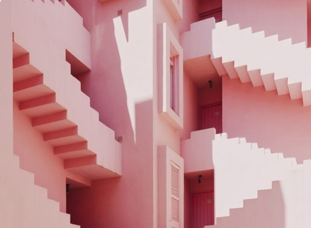 Pastel pink stair puzzle