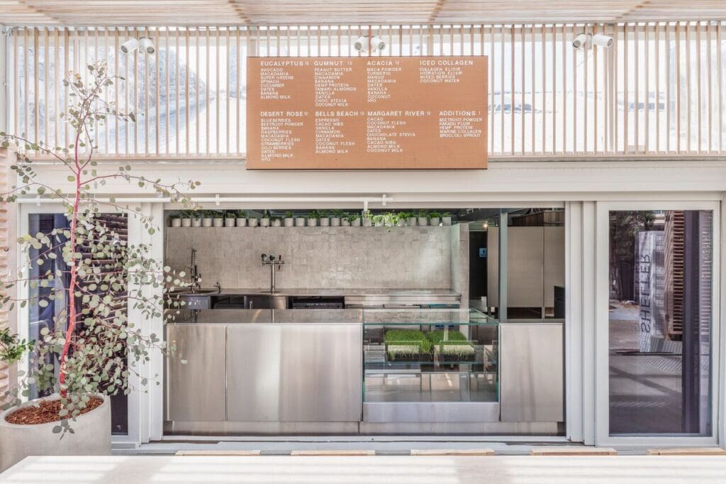 The juicery and vegan smoothie bar at Shelter Double Bay will have your drink ready for you after class. 