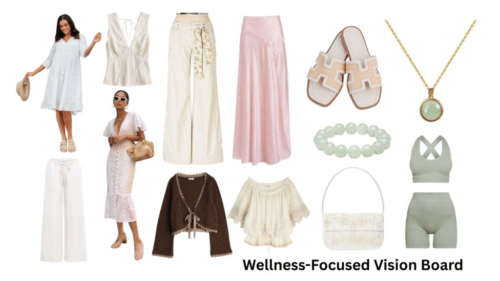 vision board wardrobe welness-focused life
